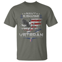 Navy Submarine Veteran T Shirt Military Patriotic Vintage American Flag