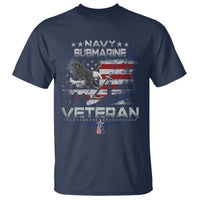Navy Submarine Veteran T Shirt Military Patriotic Vintage American Flag