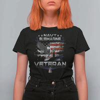 Navy Submarine Veteran T Shirt For Women Military Patriotic Vintage American Flag