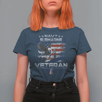 Navy Submarine Veteran T Shirt For Women Military Patriotic Vintage American Flag