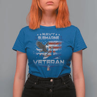 Navy Submarine Veteran T Shirt For Women Military Patriotic Vintage American Flag