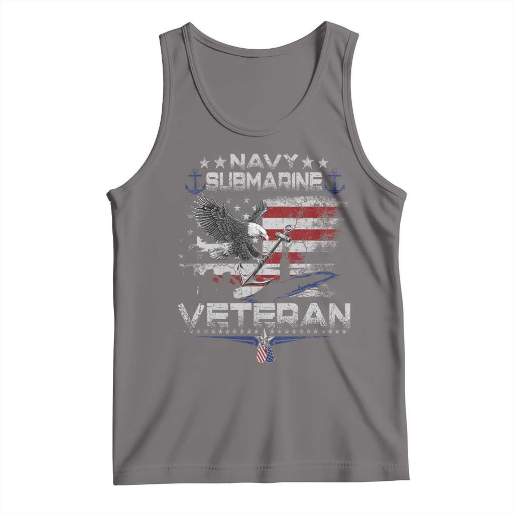 Navy Submarine Veteran Tank Top Military Patriotic Vintage American Flag
