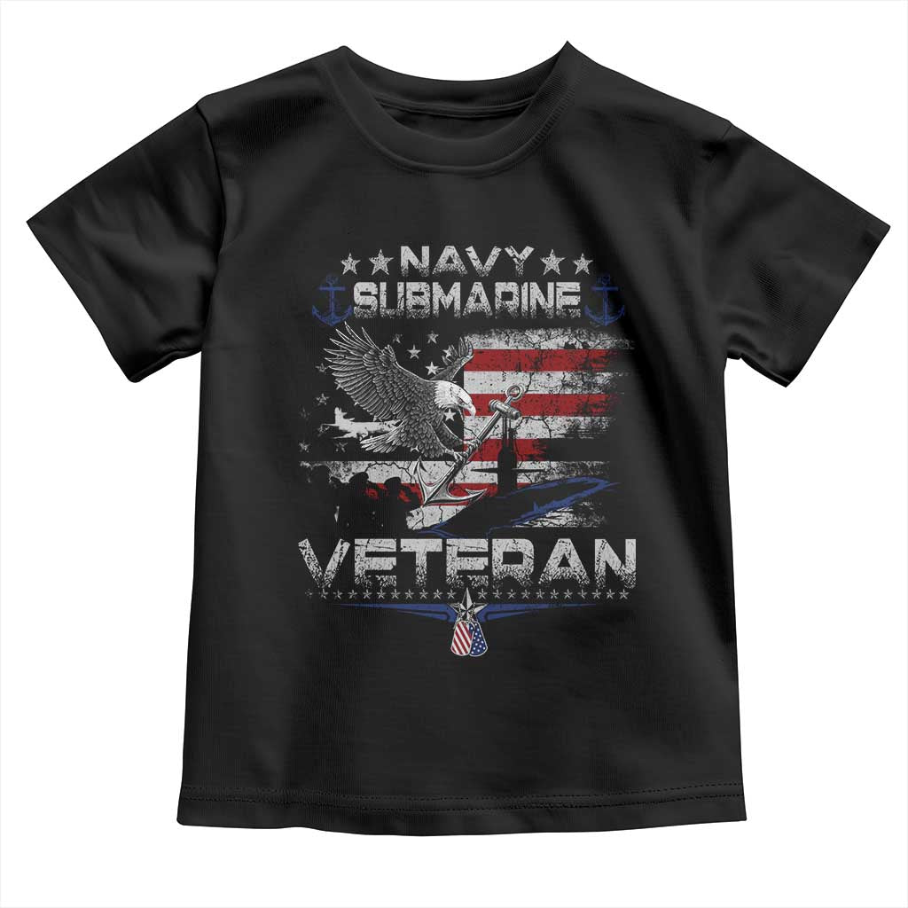 Navy Submarine Veteran Toddler T Shirt Military Patriotic Vintage American Flag