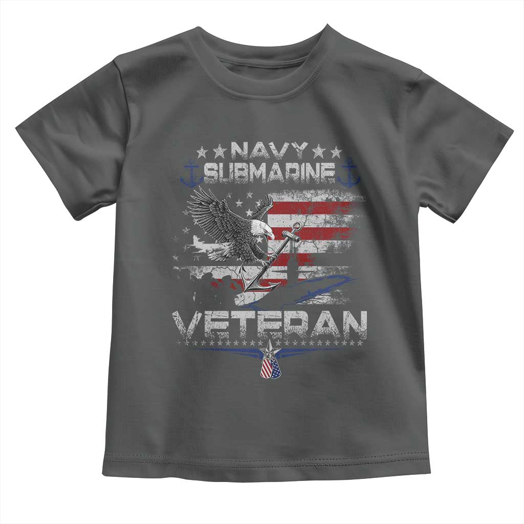 Navy Submarine Veteran Toddler T Shirt Military Patriotic Vintage American Flag