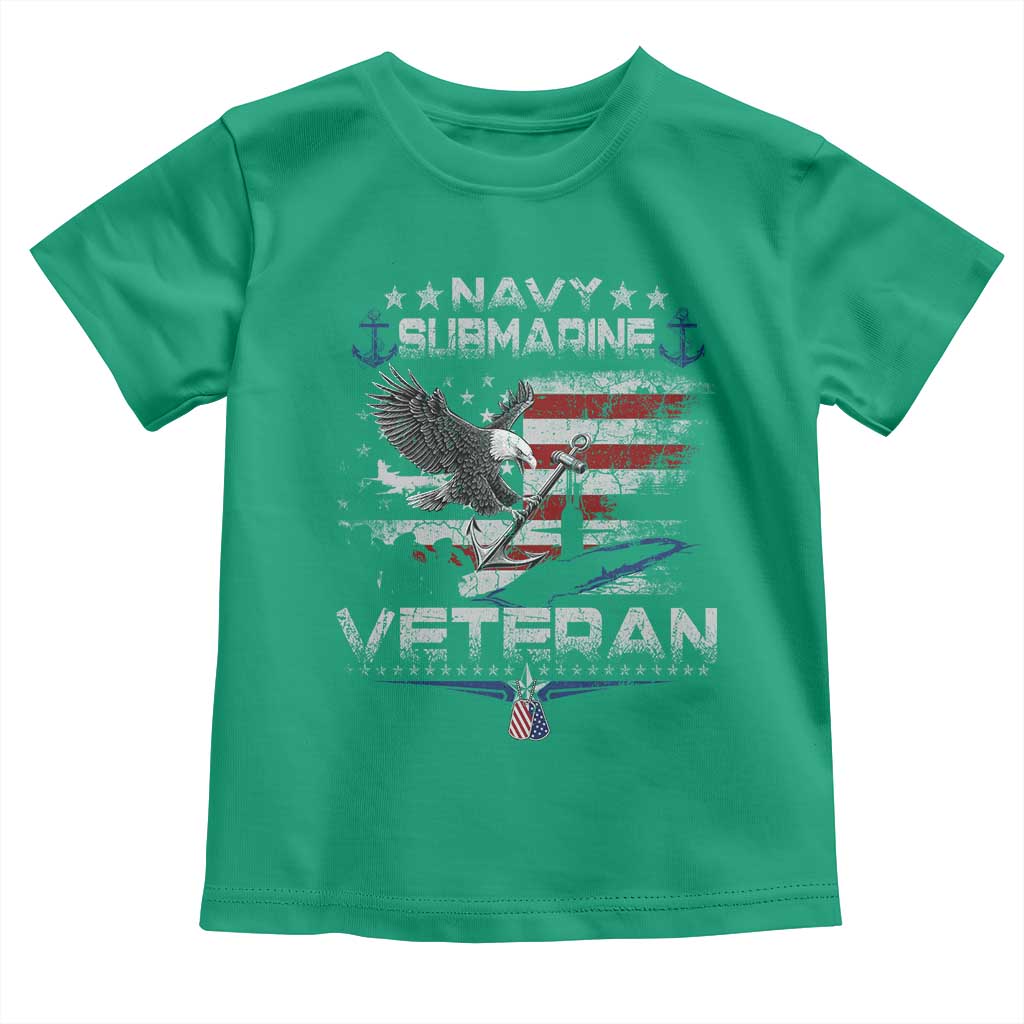 Navy Submarine Veteran Toddler T Shirt Military Patriotic Vintage American Flag