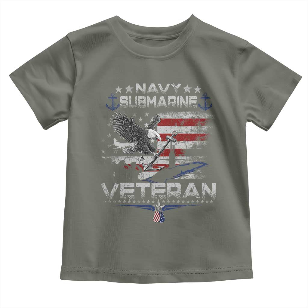 Navy Submarine Veteran Toddler T Shirt Military Patriotic Vintage American Flag