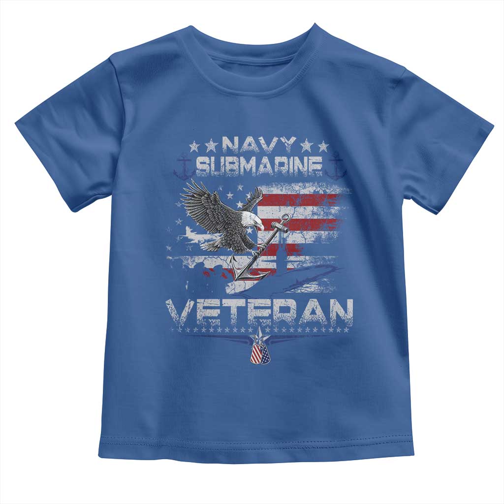Navy Submarine Veteran Toddler T Shirt Military Patriotic Vintage American Flag