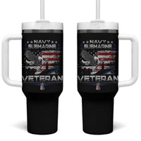 Navy Submarine Veteran Tumbler With Handle Military Patriotic Vintage American Flag