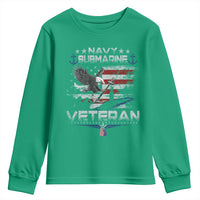 Navy Submarine Veteran Youth Sweatshirt Military Patriotic Vintage American Flag