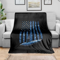 Patriotic Submarine Veteran Throw Blanket Submariner Vintage Camo American Flag - Wonder Print Shop