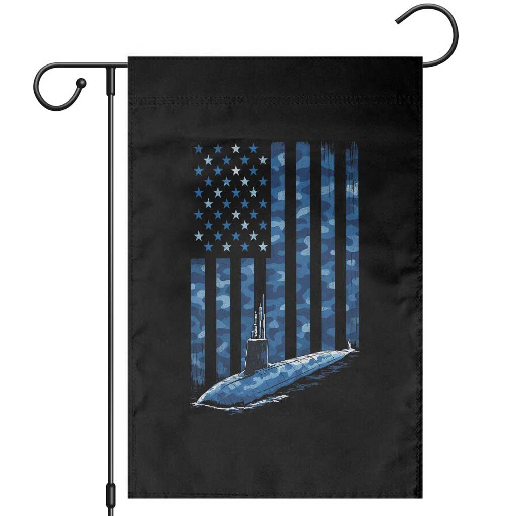 Patriotic Submarine Veteran Garden Flag Submariner Vintage Camo American Flag - Wonder Print Shop