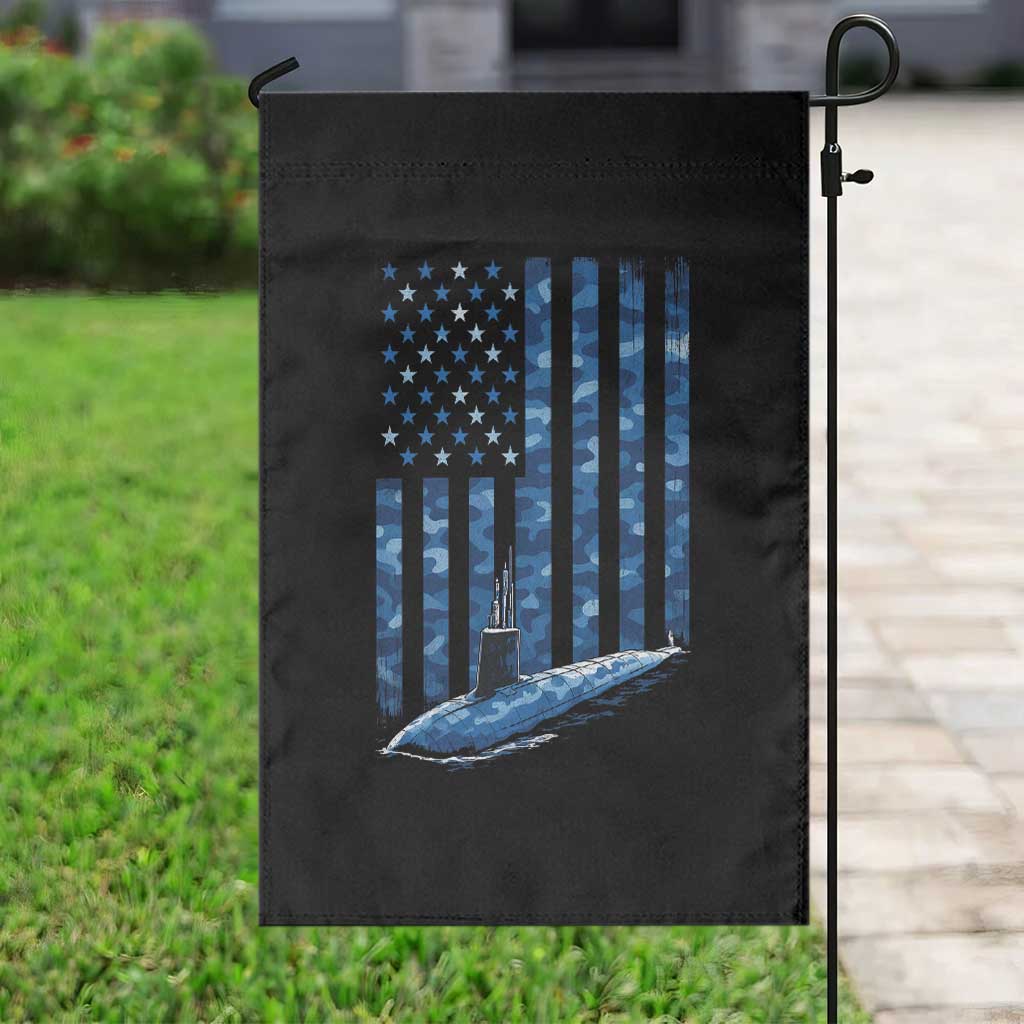 Patriotic Submarine Veteran Garden Flag Submariner Vintage Camo American Flag - Wonder Print Shop