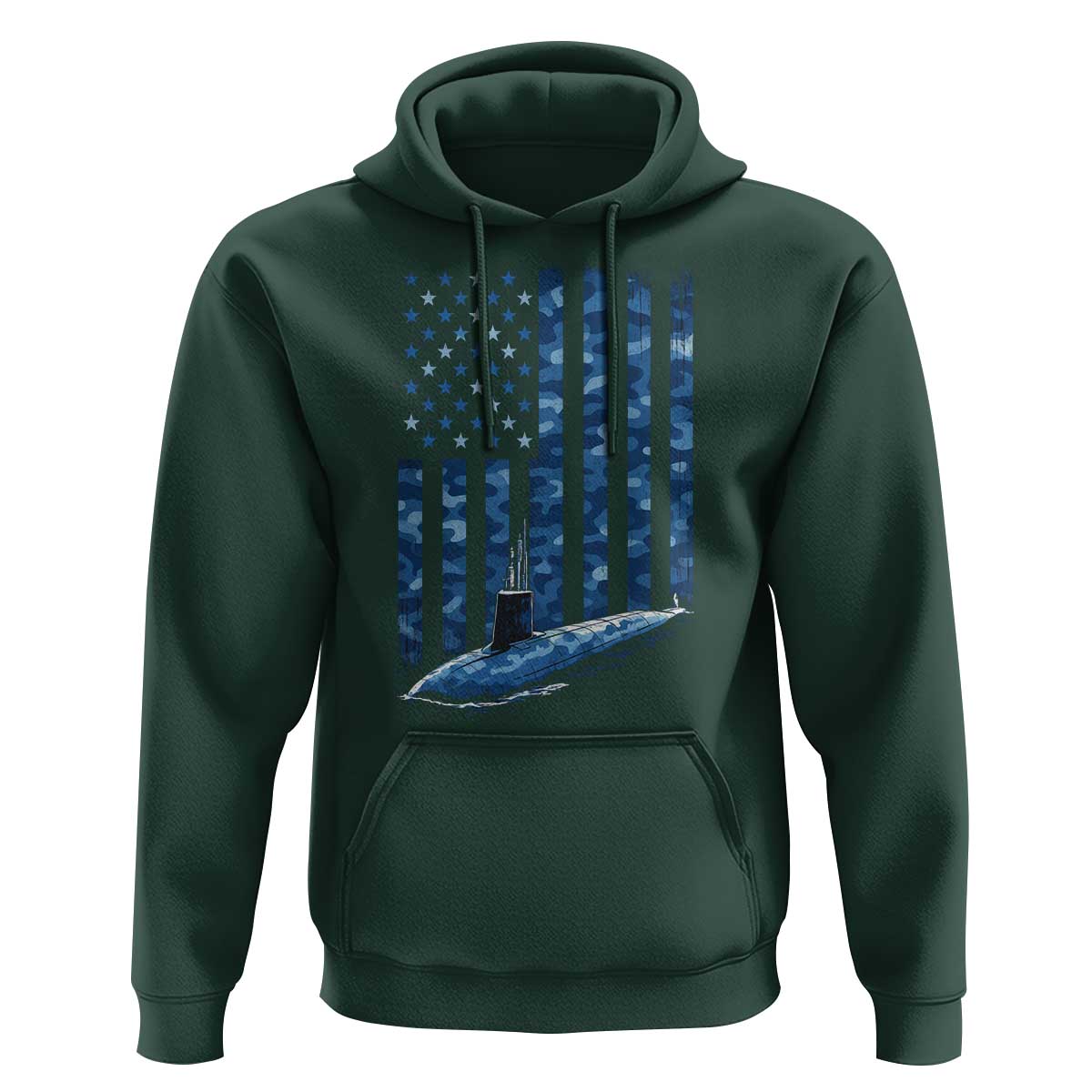 Patriotic Submarine Veteran Hoodie Submariner Vintage Camo American Flag - Wonder Print Shop