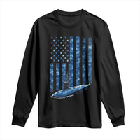 Patriotic Submarine Veteran Long Sleeve Shirt Submariner Vintage Camo American Flag - Wonder Print Shop