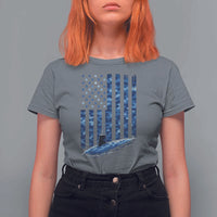 Patriotic Submarine Veteran T Shirt For Women Submariner Vintage Camo American Flag - Wonder Print Shop