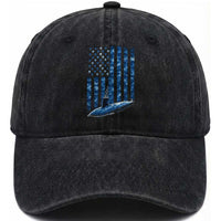 Patriotic Submarine Veteran Washed Cotton Baseball Cap Submariner Vintage Camo American Flag