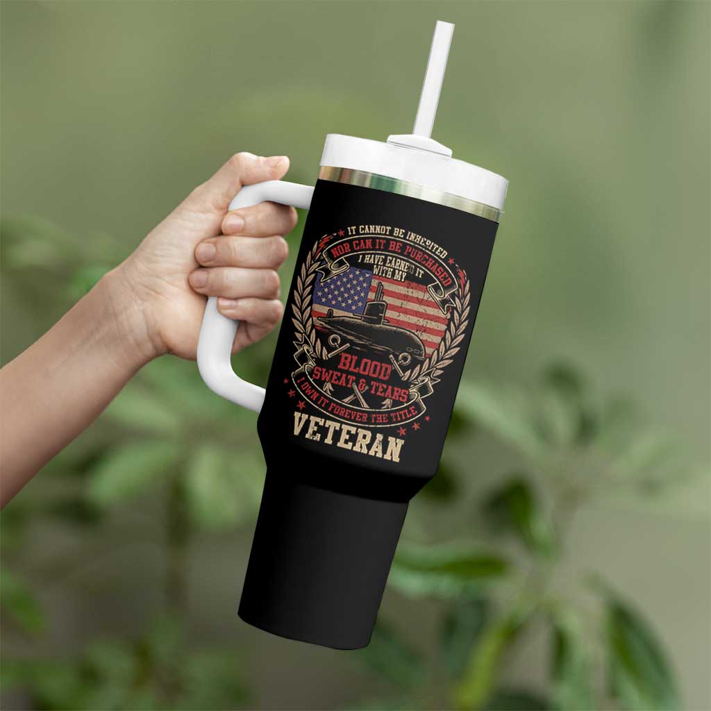 Submarine Veteran Tumbler With Handle It Cannot Be Inherited Nor Can It Be Purchased I Have Earned It - Wonder Print Shop