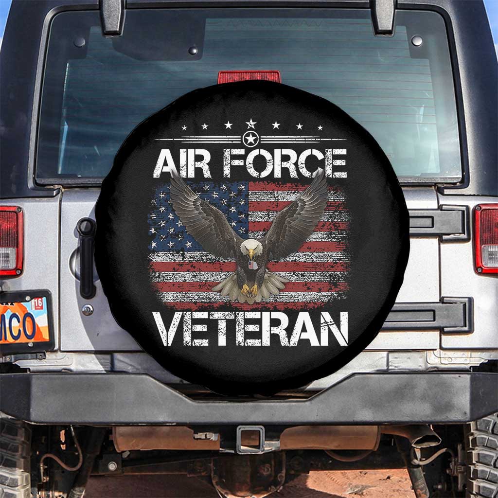 Air Force Veteran Spare Tire Cover Bald Eagle Vintage American Flag - Wonder Print Shop