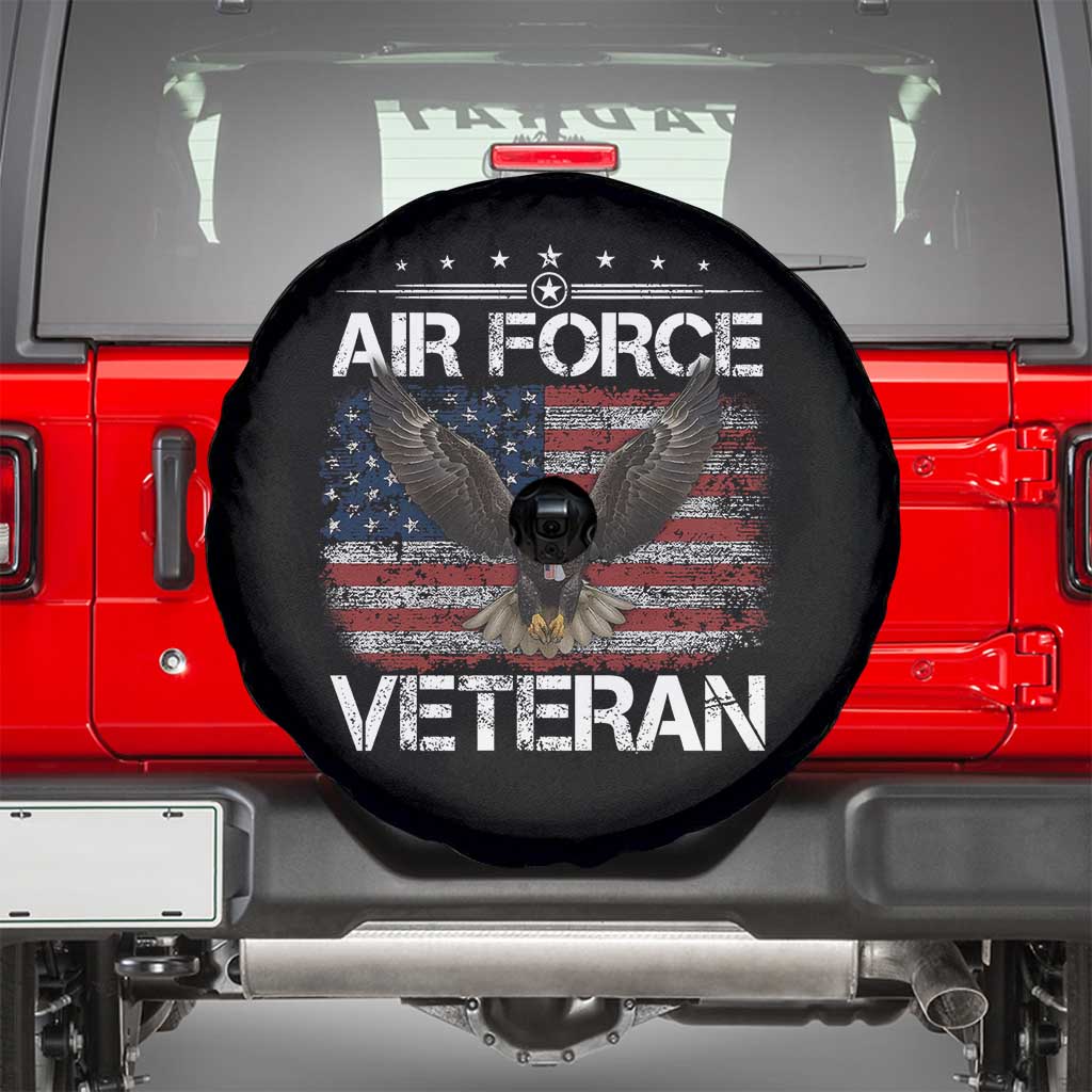Air Force Veteran Spare Tire Cover Bald Eagle Vintage American Flag - Wonder Print Shop