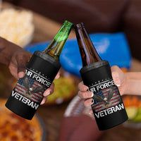 Air Force Veteran 4 in 1 Can Cooler Tumbler Bald Eagle Vintage American Flag - Wonder Print Shop