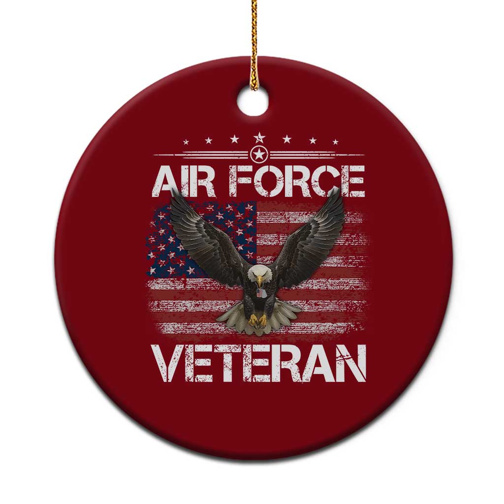 Air Force Veteran Ceramic Ornament Bald Eagle Vintage American Flag - Wonder Print Shop
