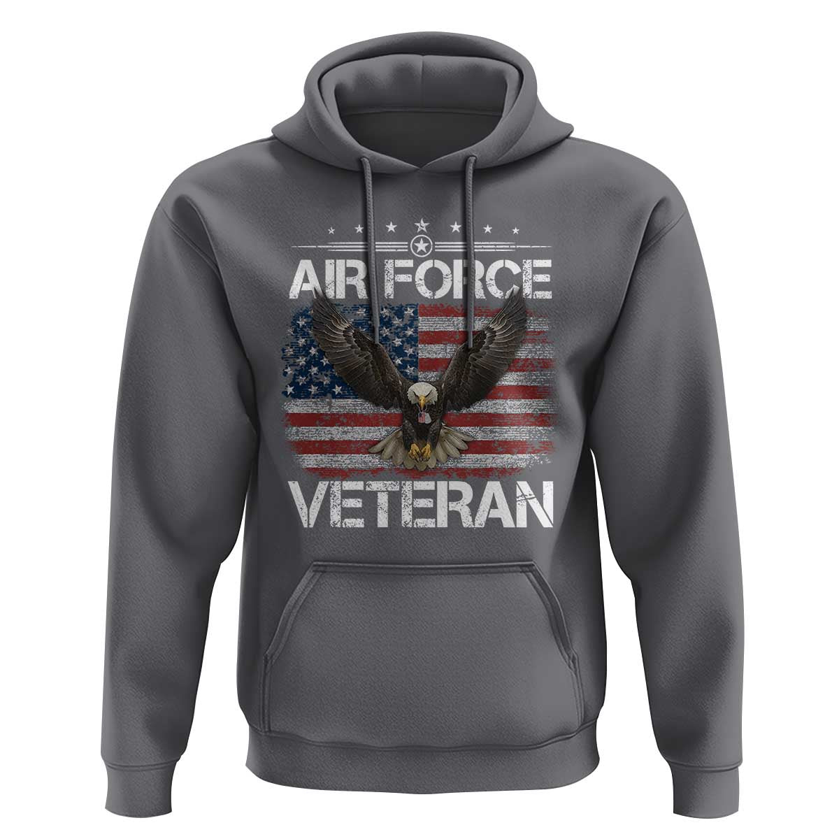 Air Force Veteran Hoodie Bald Eagle Vintage American Flag - Wonder Print Shop