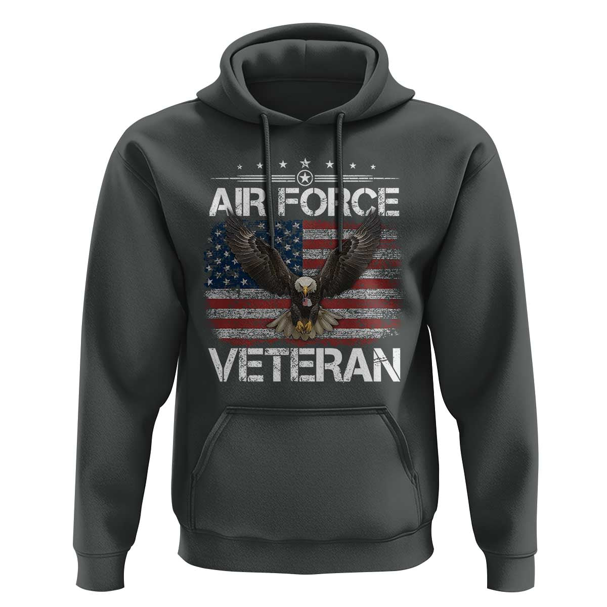 Air Force Veteran Hoodie Bald Eagle Vintage American Flag - Wonder Print Shop