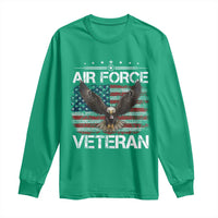 Air Force Veteran Long Sleeve Shirt Bald Eagle Vintage American Flag - Wonder Print Shop