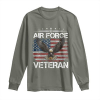 Air Force Veteran Long Sleeve Shirt Bald Eagle Vintage American Flag - Wonder Print Shop