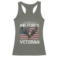 Air Force Veteran Racerback Tank Top Bald Eagle Vintage American Flag - Wonder Print Shop