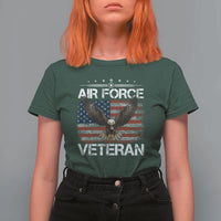 Air Force Veteran T Shirt For Women Bald Eagle Vintage American Flag - Wonder Print Shop