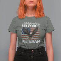 Air Force Veteran T Shirt For Women Bald Eagle Vintage American Flag - Wonder Print Shop