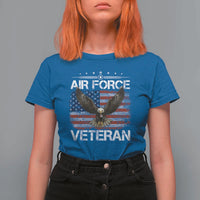Air Force Veteran T Shirt For Women Bald Eagle Vintage American Flag - Wonder Print Shop