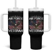 Air Force Veteran Tumbler With Handle Bald Eagle Vintage American Flag - Wonder Print Shop