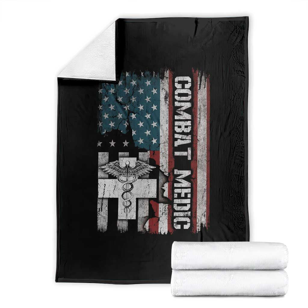 Combat Medic Soldier Throw Blanket Medical Military American Flag - Wonder Print Shop