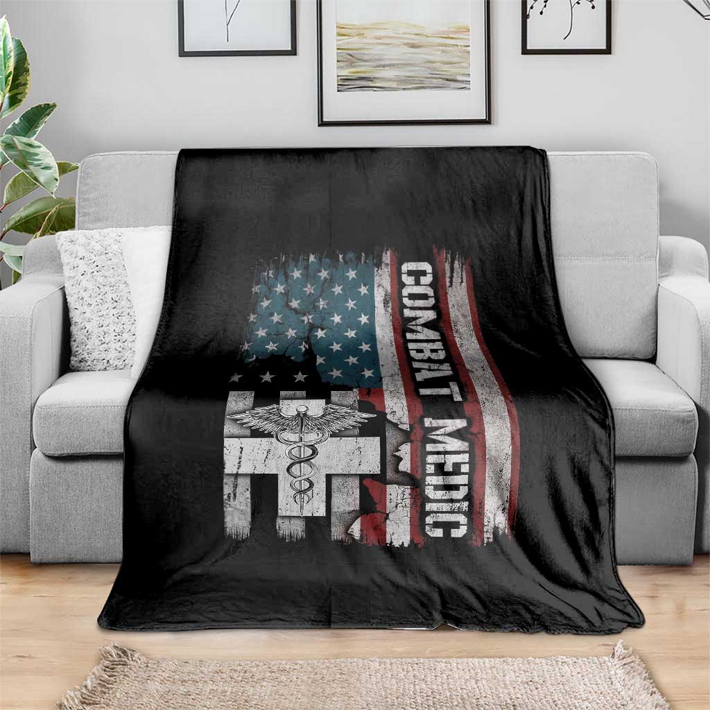 Combat Medic Soldier Throw Blanket Medical Military American Flag - Wonder Print Shop