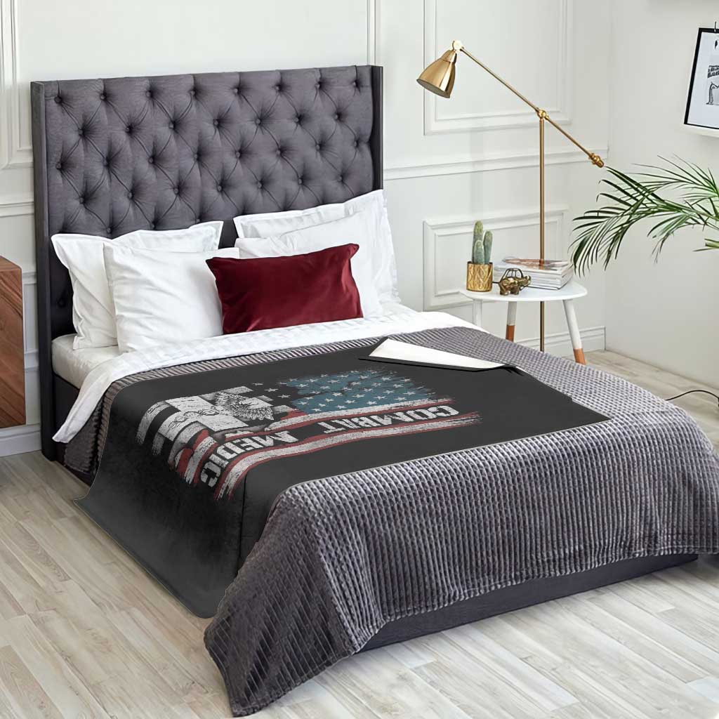 Combat Medic Soldier Throw Blanket Medical Military American Flag - Wonder Print Shop