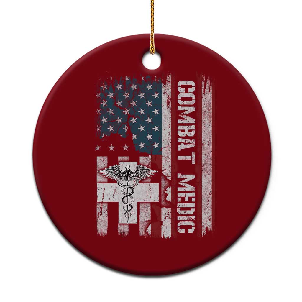 Combat Medic Soldier Ceramic Ornament Medical Military American Flag - Wonder Print Shop