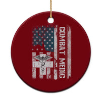 Combat Medic Soldier Ceramic Ornament Medical Military American Flag - Wonder Print Shop