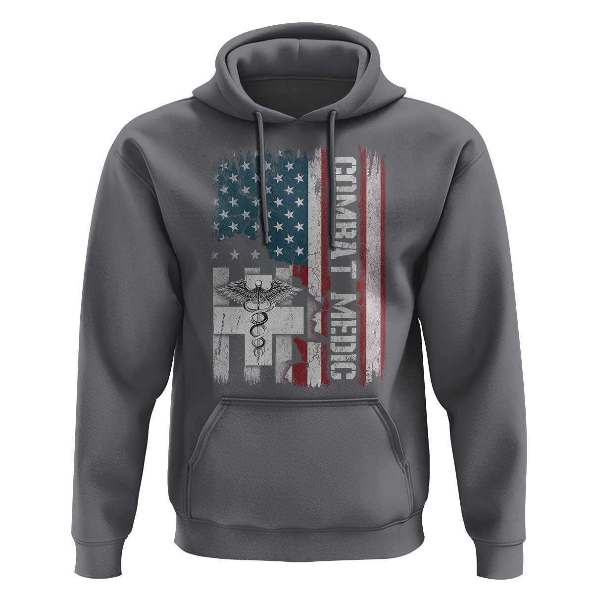 Combat Medic Soldier Hoodie Medical Military American Flag - Wonder Print Shop
