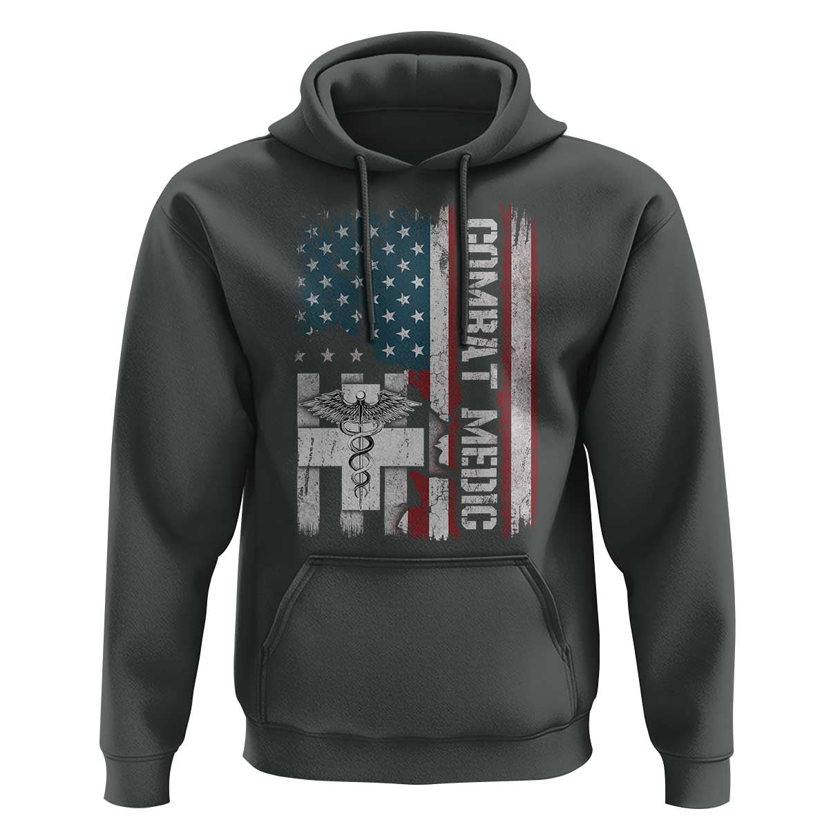 Combat Medic Soldier Hoodie Medical Military American Flag - Wonder Print Shop
