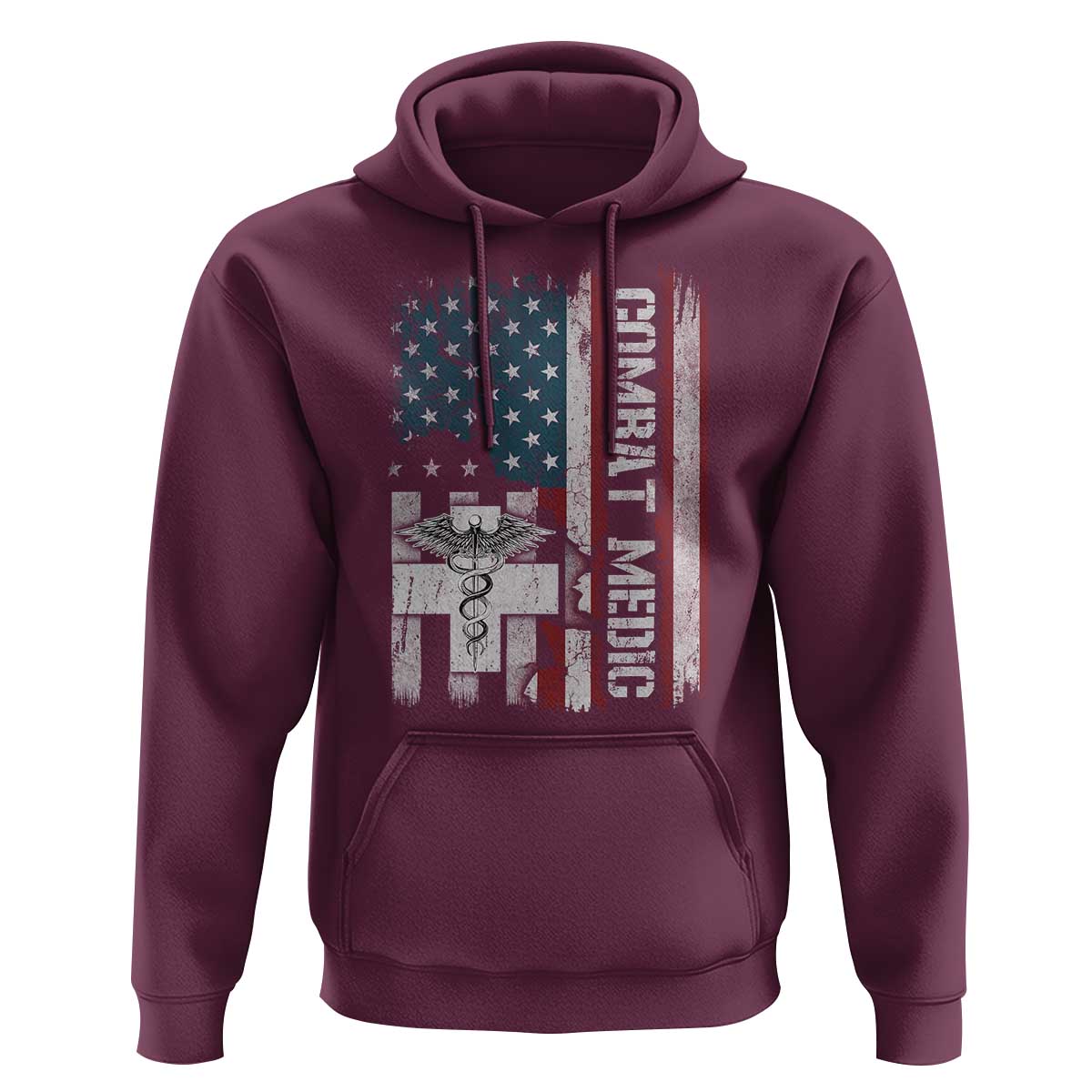 Combat Medic Soldier Hoodie Medical Military American Flag - Wonder Print Shop