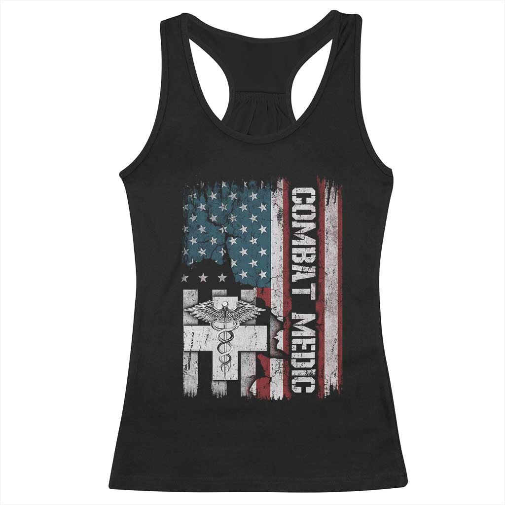 Combat Medic Soldier Racerback Tank Top Medical Military American Flag - Wonder Print Shop