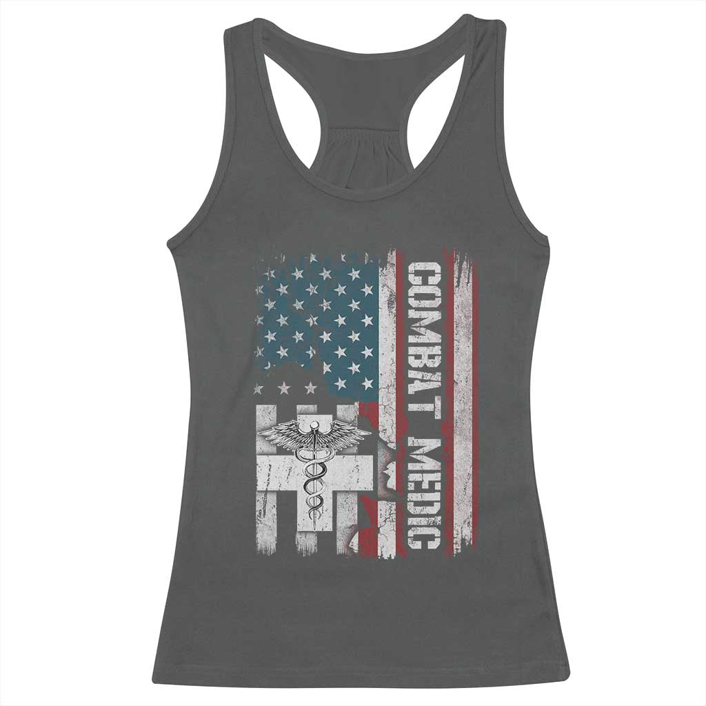 Combat Medic Soldier Racerback Tank Top Medical Military American Flag - Wonder Print Shop