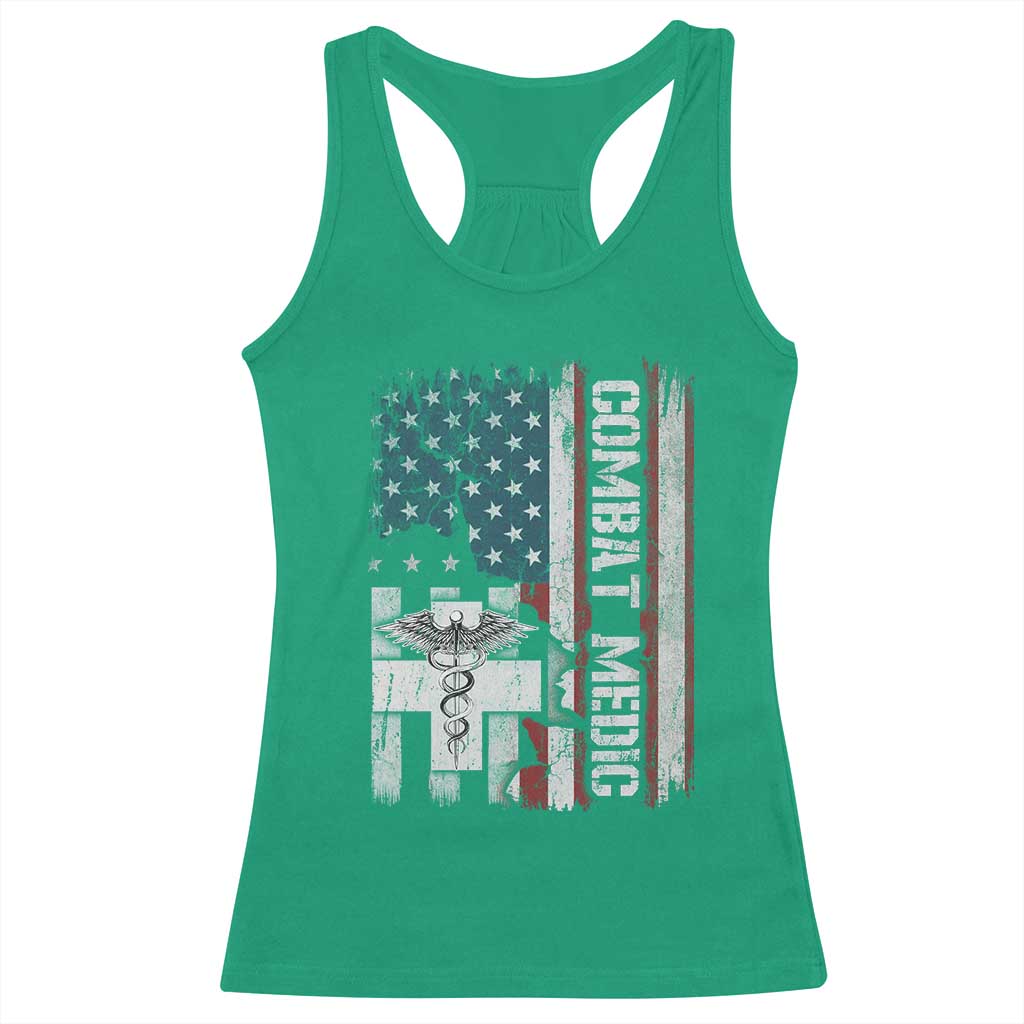 Combat Medic Soldier Racerback Tank Top Medical Military American Flag - Wonder Print Shop