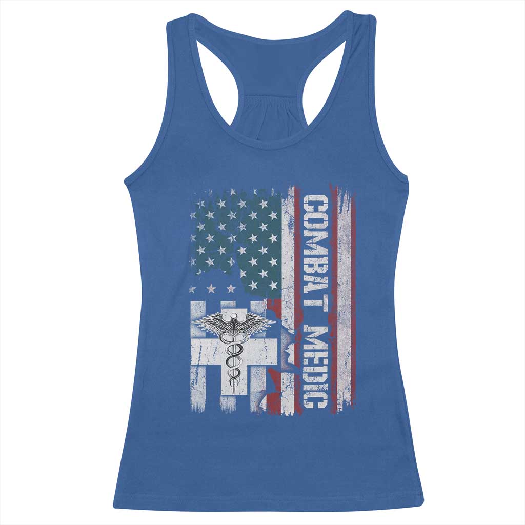 Combat Medic Soldier Racerback Tank Top Medical Military American Flag - Wonder Print Shop