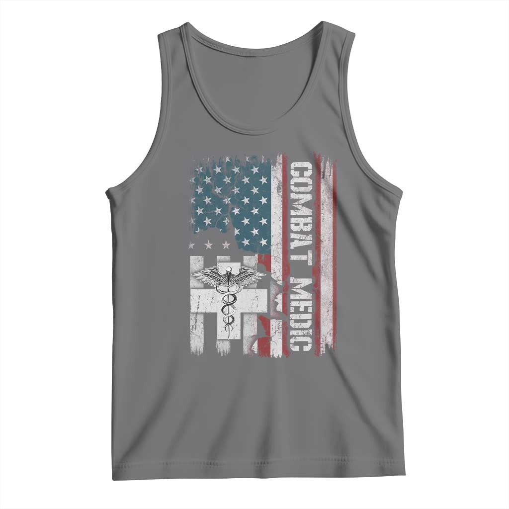 Combat Medic Soldier Tank Top Medical Military American Flag - Wonder Print Shop