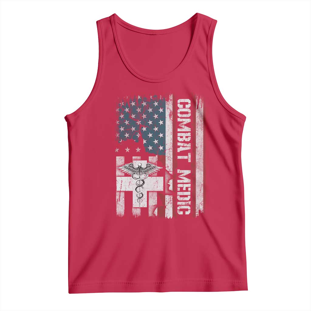Combat Medic Soldier Tank Top Medical Military American Flag - Wonder Print Shop