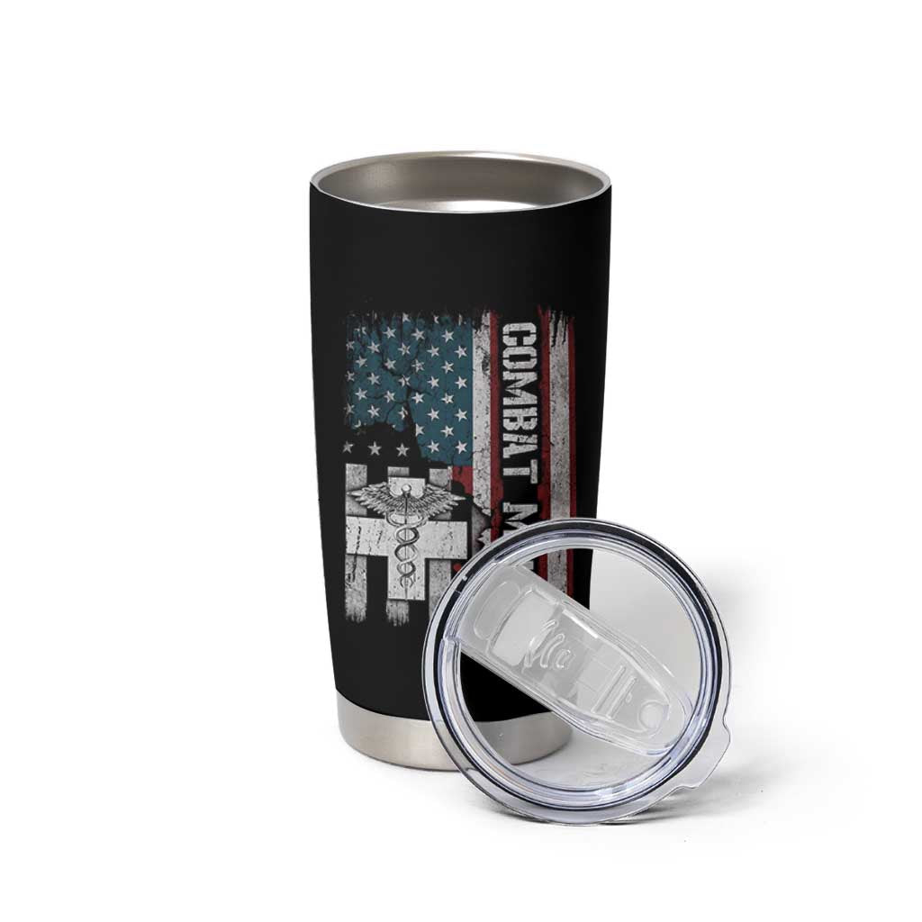 Combat Medic Soldier Tumbler Cup Medical Military American Flag - Wonder Print Shop