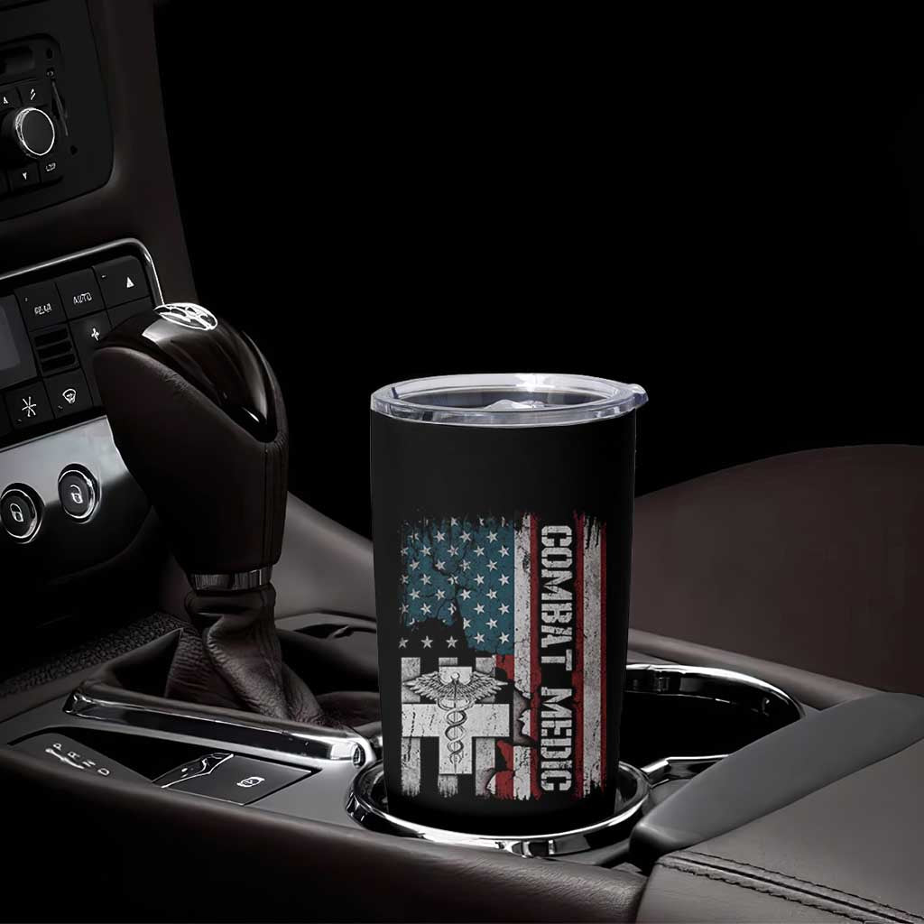 Combat Medic Soldier Tumbler Cup Medical Military American Flag - Wonder Print Shop